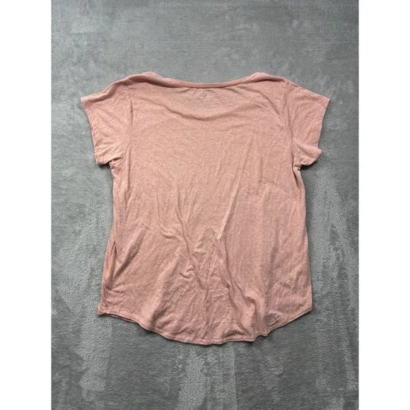 Lucky Brand Graphic Tee XL Pink Floral Trade Mark Boho Style Scoop Neck - Picture 4 of 7